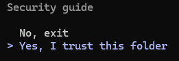 Claude Code security prompt: Yes, I trust this folder
